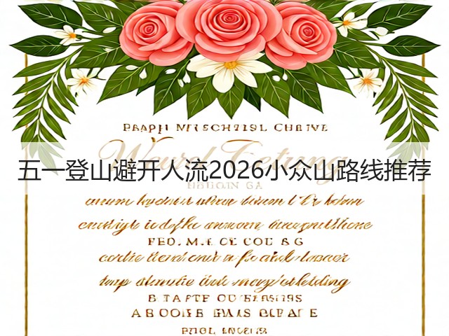 五一登山避开人流2026小众山路线推荐(图3)