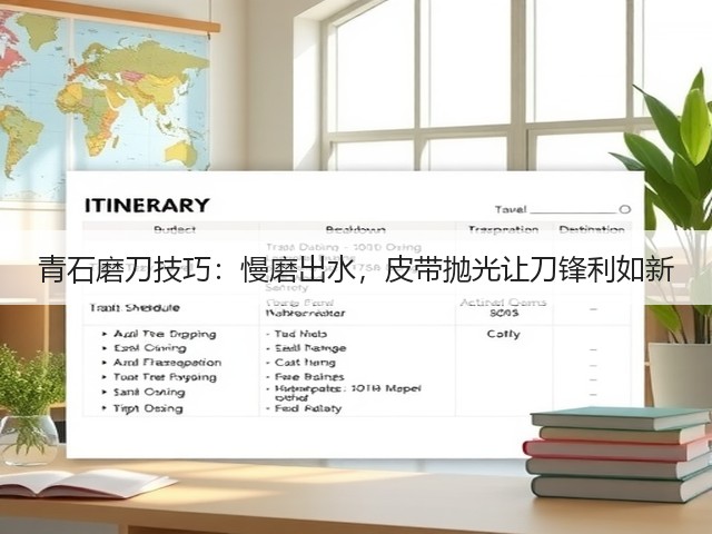 青石磨刀技巧：慢磨出水，皮带抛光让刀锋利如新(图1)