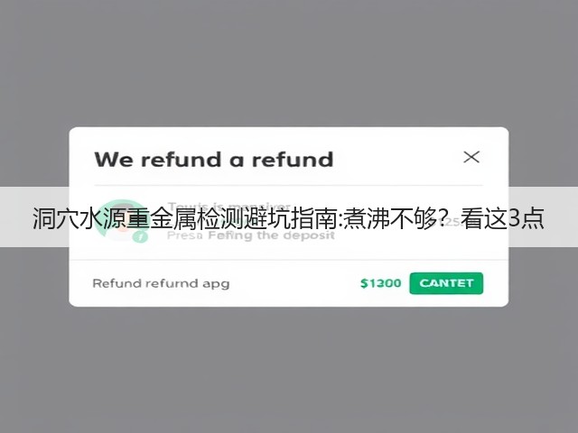 洞穴水源重金属检测避坑指南:煮沸不够？看这3点(图2)