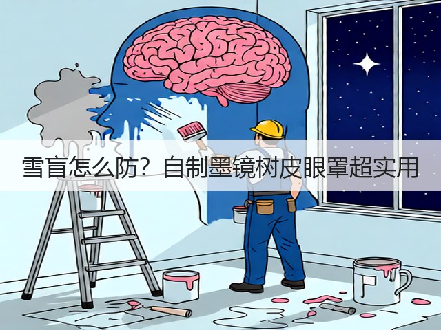 雪盲怎么防？自制墨镜树皮眼罩超实用(图2)