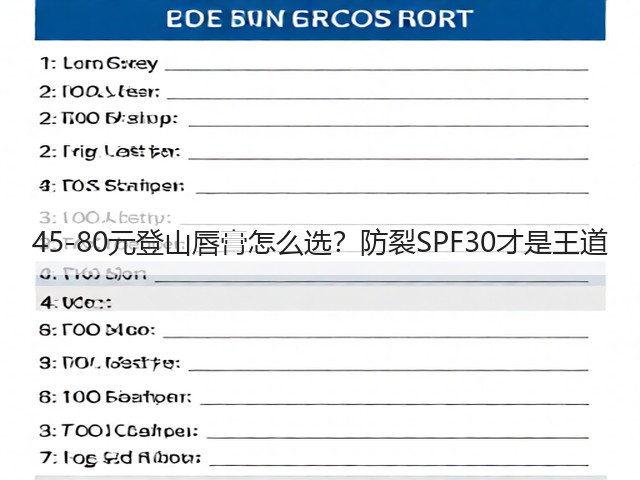 45-80元登山唇膏怎么选?防裂SPF30才是王道(图3) 45-80元登山唇膏怎么选?防裂SPF30才是王道(图3)
