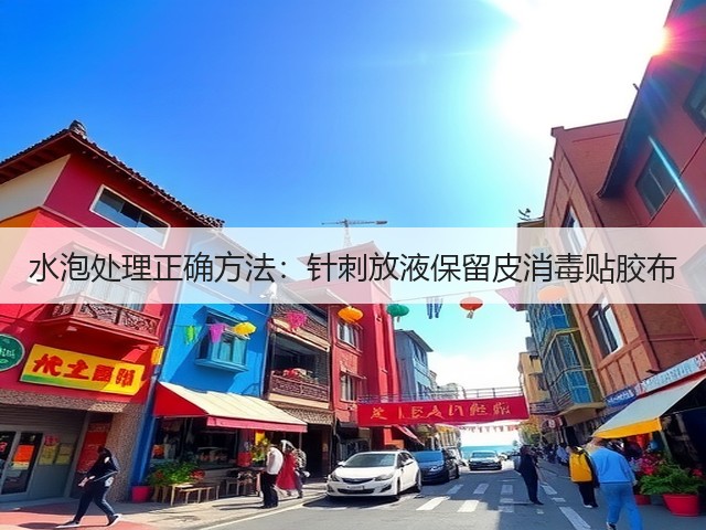 水泡处理正确方法：针刺放液保留皮消毒贴胶布(图3)