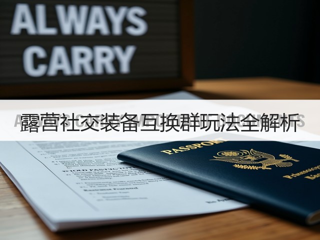 露营社交装备互换群玩法全解析(图1) 露营社交装备互换群玩法全解析(图1)