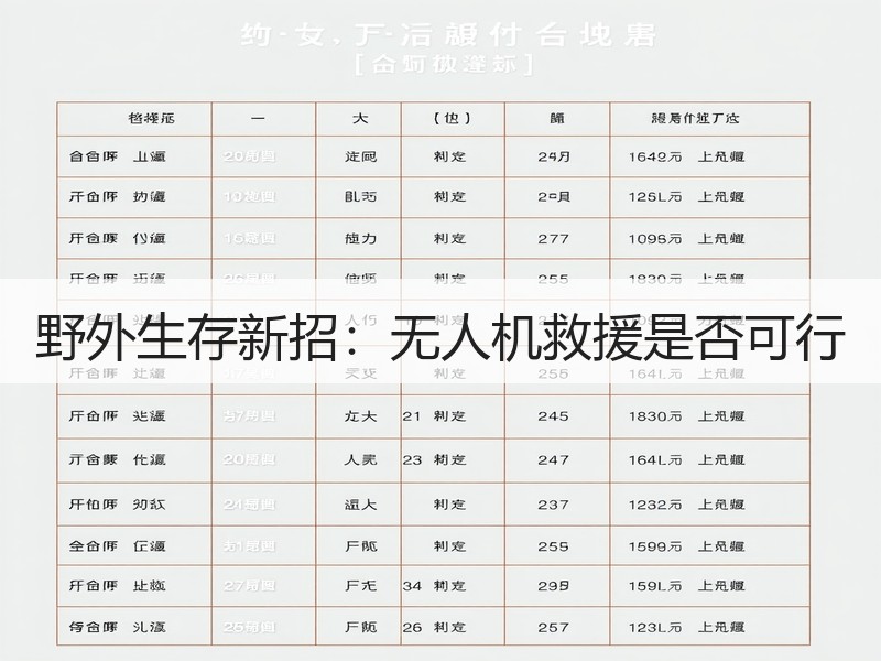 野外生存新招：无人机救援是否可行
