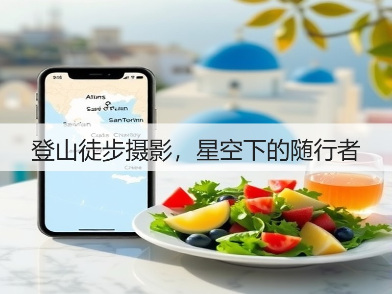 登山徒步摄影，星空下的随行者