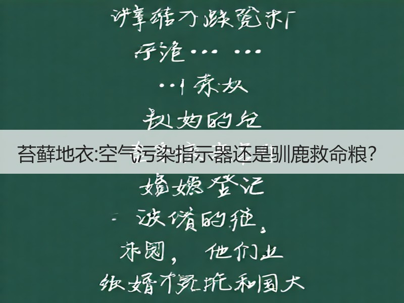 苔藓地衣:空气污染指示器还是驯鹿救命粮？