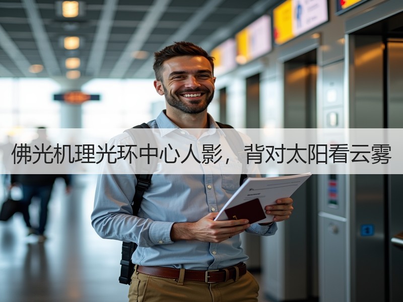佛光机理光环中心人影，背对太阳看云雾