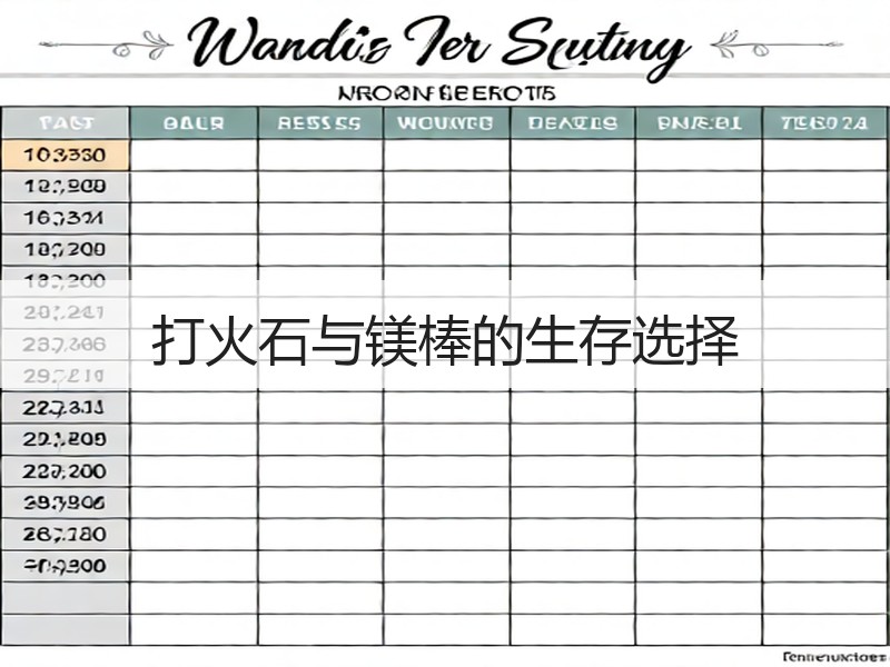 打火石与镁棒的生存选择