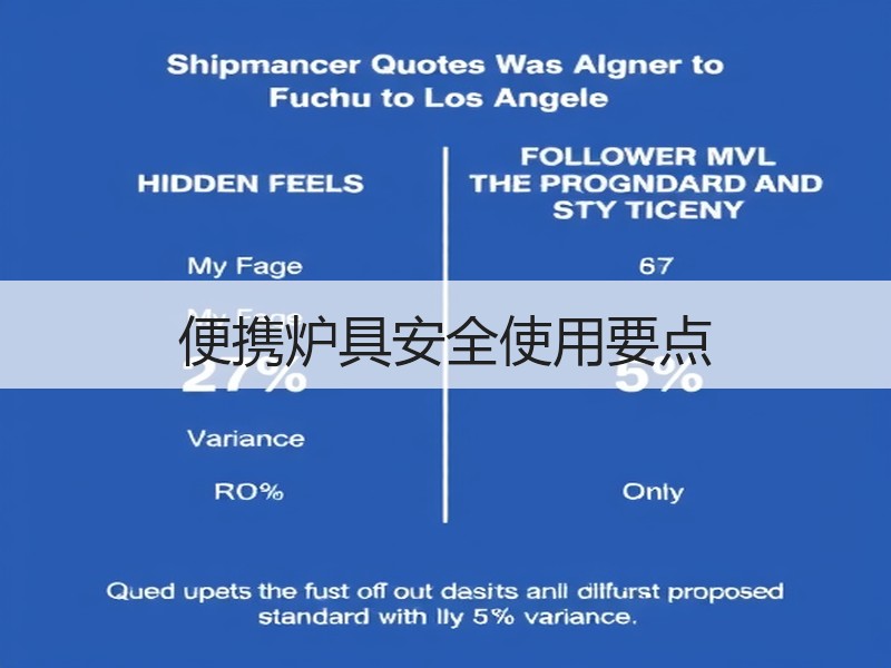 便携炉具安全使用要点