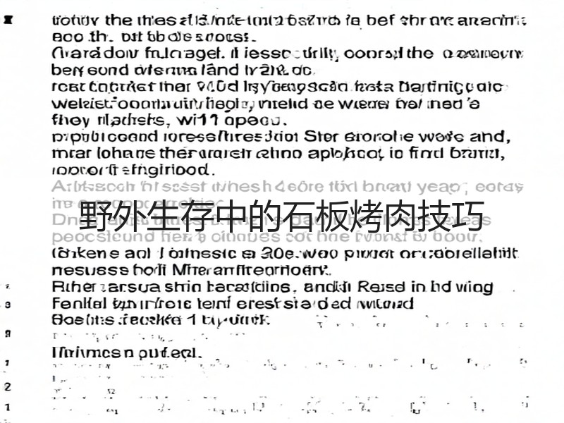 野外生存中的石板烤肉技巧