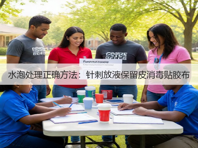 水泡处理正确方法:针刺放液保留皮消毒贴胶布(图3) 水泡处理正确方法:针刺放液保留皮消毒贴胶布(图3)